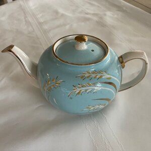 Vintage SADLER Teapot with Lid -  Baby Blue and Gold - Pattern 2505 England